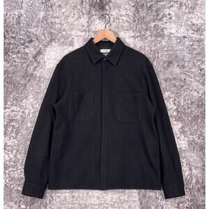 COS Jacket Small Mens Wool Blend Black Relaxed Fit Heavy Shirt Shacket